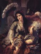 Ange Tissier Algerian Woman and her slave oil